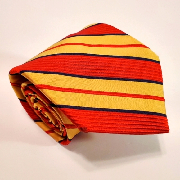 Jos. A. Bank Necktie Red Stripe Tie Signature Collection Silk Blend - Picture 1 of 6